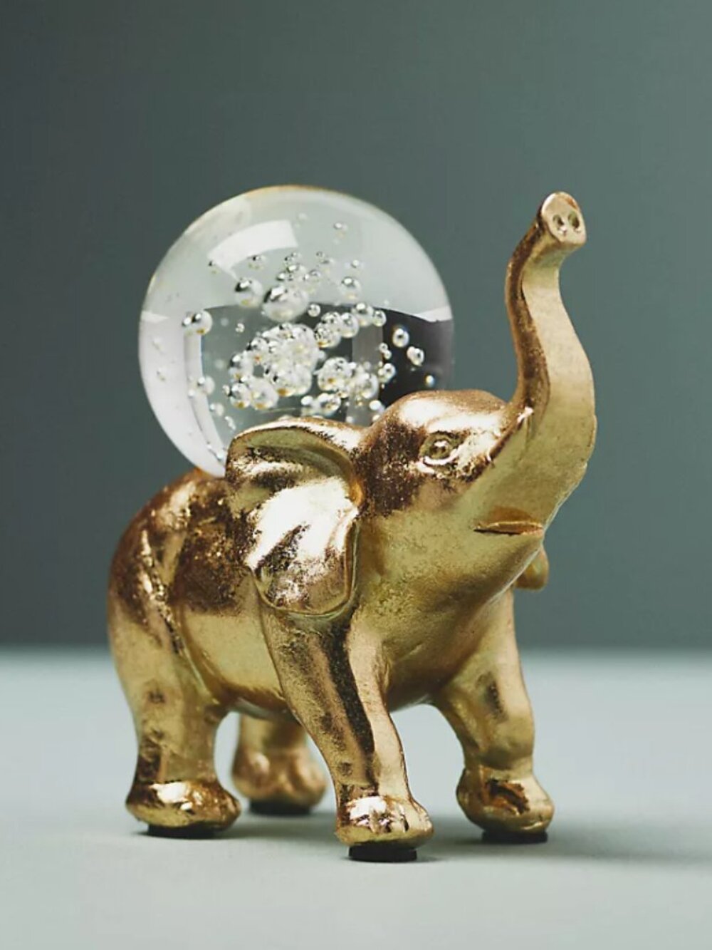 Anthropologie Gold Elephant Orb Decorative Object